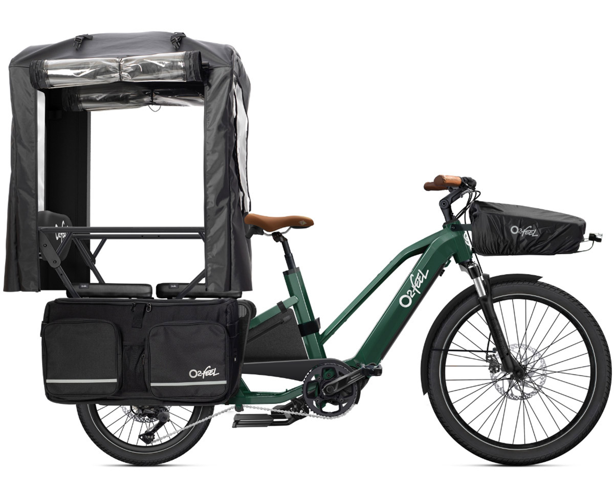 Vélo électrique cargo EQUO 4.1 720 Wh FAMILY EXTRA PACK Vert Emeraude