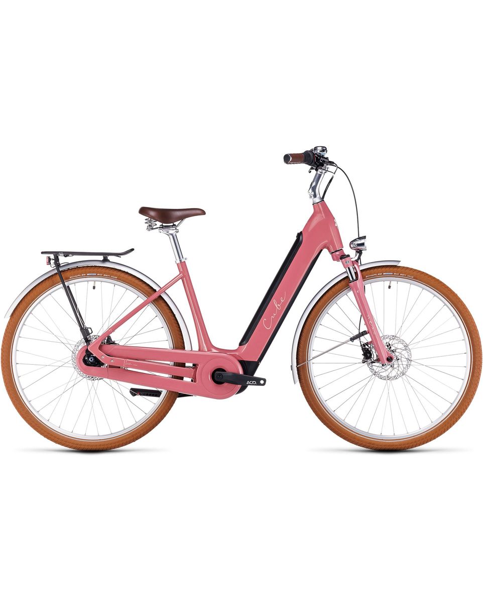 Vélo électrique urbain Femme ELLA CRUISE HYBRID 500 Rose